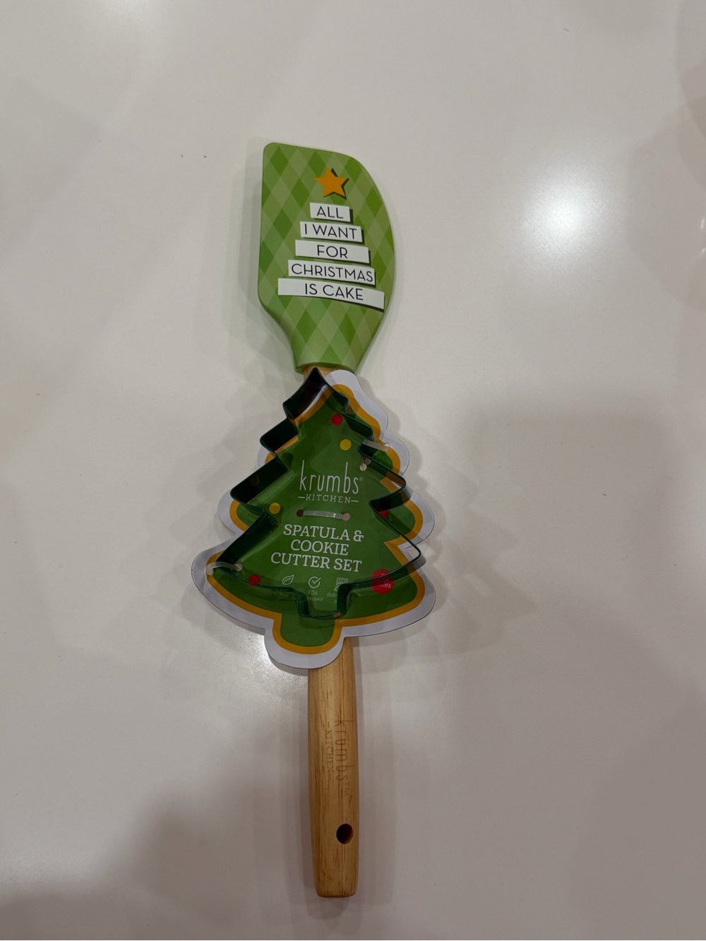 Green Christmas Tree Spatula & Cookie Cutter Set